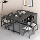 Modern Folding Dining Table with Storage Rectangle Wooden Top Clearhalo 'Dining Tables & Seating' 'Dining Tables' 'dining_table' 'furn' 'furn_dining_table' 'Furniture' 'Kitchen & Dining Furniture' 1200x1200_f24d1555-f630-43a0-8a5c-4de19c19d993