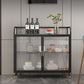Sideboard moderna con server da pranzo in metallo a 2 porte di vetro con 4 gambe