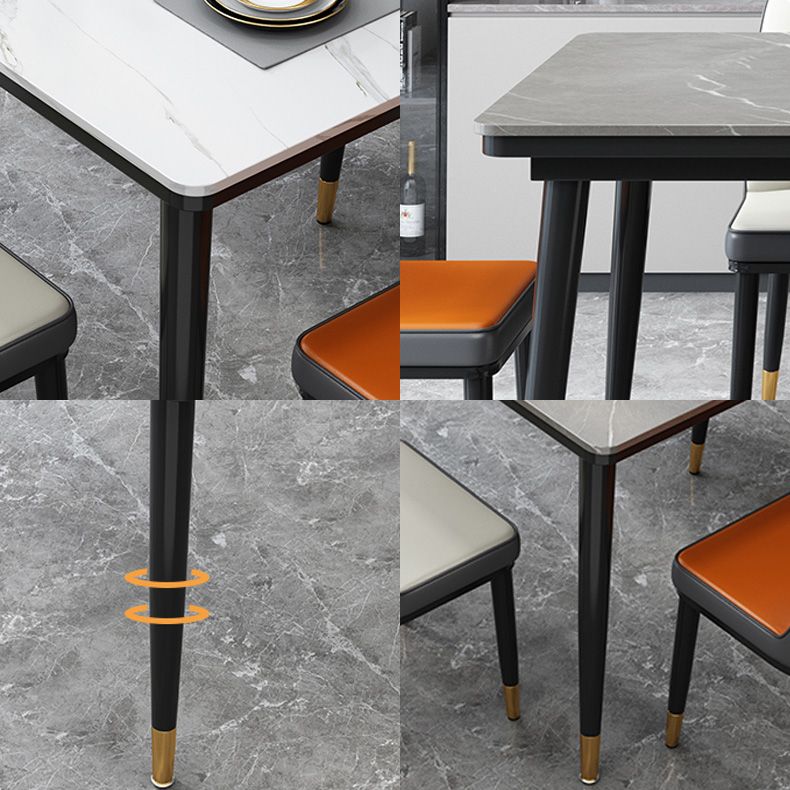 Industrial Kitchen Rectangle Shape Table Sintered Stone Top Dining Table with 4 Legs Base Clearhalo ' dining_table' 'Dining Tables & Seating' 'Dining Tables' 'furn' 'furn_dining_table' 'Furniture' 'furniture_dining_table' 'Kitchen & Dining Furniture' 'kitchen&dining_furn' 'kitchen' 'kitchen_dining_table' 1200x1200_f24f26ad-bc11-44c7-82cf-aaf26235c0d1