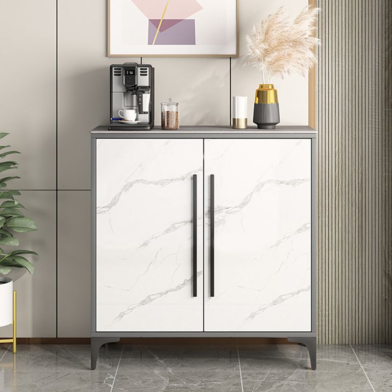 Simple White Buffet Server Stone Top Dining Server for Living Room Clearhalo 'buffet_sideboard' 'Buffets & Sideboards' 'furn' 'furn_buffet_sideboard' 'Furniture' 'furniture_buffet_sideboard' 'Kitchen & Dining Furniture' 1200x1200_f24fc002-118b-49d9-9f6e-02545733c2ea