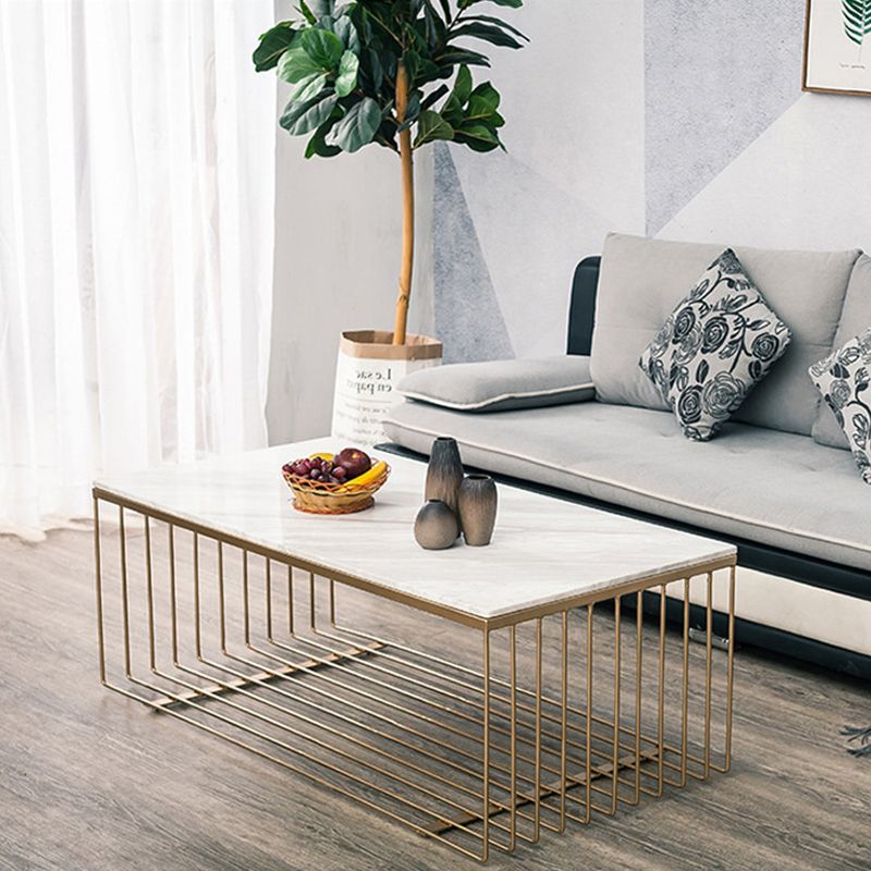 Frame Base Coffee Table Rectangular Gold Metal Cocktail Table Clearhalo 'Coffee & Accent Tables' 'Coffee Tables' 'coffee_tables' 'furn' 'furn_coffee_tables' 'Furniture' 'Living Room Furniture' 1200x1200_f2508714-cd71-4b20-b1d1-1e8c6b85e2ce