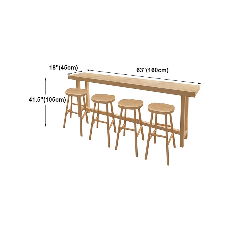 Industrial Style Light Brown Bar Table Solid Wood Milk Tea Shop Casual Bar Table Clearhalo 'Bar Furniture' 'Bar Tables' 'bar_tables' 'furn' 'furn_bar_tables' 'Furniture' 'furniture_bar_tables' 'Kitchen & Dining Furniture' 1200x1200_f2514b60-ba99-4d5a-8b07-3dfa1350f1c3