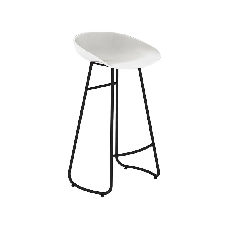 Modern Armless Backrest Counter Stool Iron Bar Stool with Acrylic Seat for Milk Tea Shop