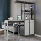 Modern Rectangle Bar Table Artificial Wood Table with Wine Cabinet for Living Room Clearhalo 'Bar Furniture' 'Bar Tables' 'bar_tables' 'furn' 'furn_bar_tables' 'Furniture' 'Kitchen & Dining Furniture' 1200x1200_f2535908-6777-4b2b-bc02-b158262acd21
