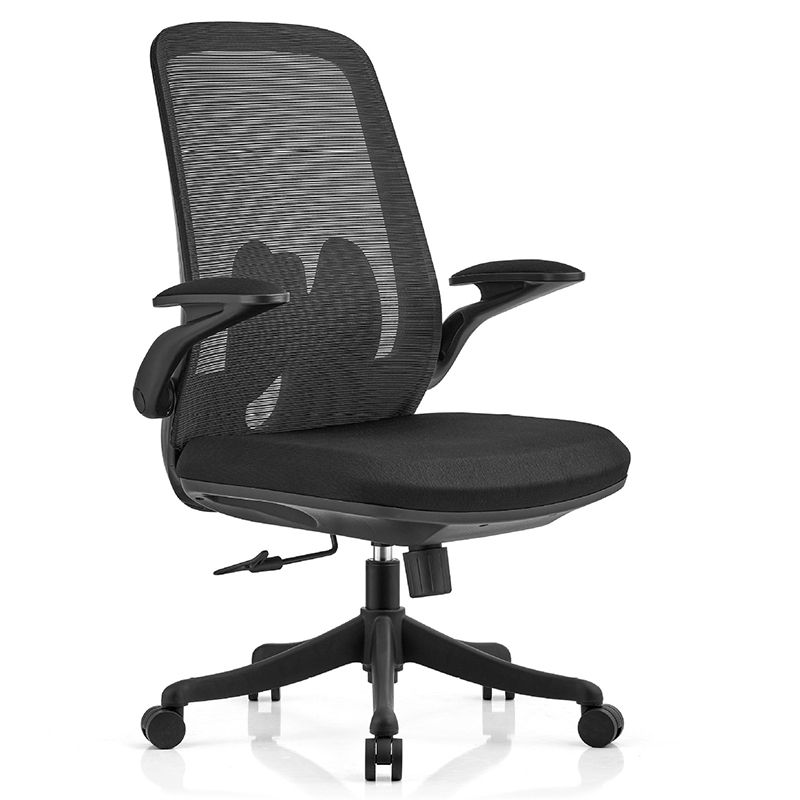 Flip-Up Armrest Chair Microfiber Desk High Back Chair Breathable Air Grid Lumbar Support Clearhalo 'furn' 'furn_office_chair' 'Furniture' 'Office Chairs' 'Office Furniture' 'office_chair' 1200x1200_f25398e8-3469-4769-b699-4ac71c97410c