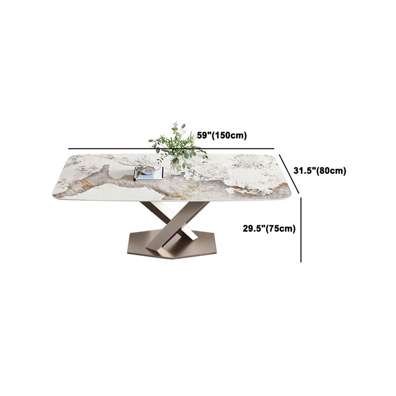 Conjunto de mesa de comedor de piedra sinterizada de rectángulo contemporáneo 1/2/5/7 piezas de comedor