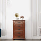 Contemporary Accent Chest with 5 Drawers and Wooden Legs in Solid Wood