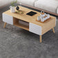 Wood Coffee Table Modern Single Coffee Table with with Storage Drawers Clearhalo 'Coffee & Accent Tables' 'Coffee Tables' 'coffee_tables' 'furn' 'furn_coffee_tables' 'Furniture' 'Living Room Furniture' 1200x1200_f257fb36-790d-4386-abc2-846af57bcdfc