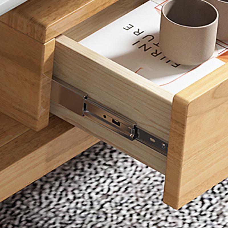 Modern Wood TV Media Stand 12" W Open Shelving TV Stand with Splayed Legs