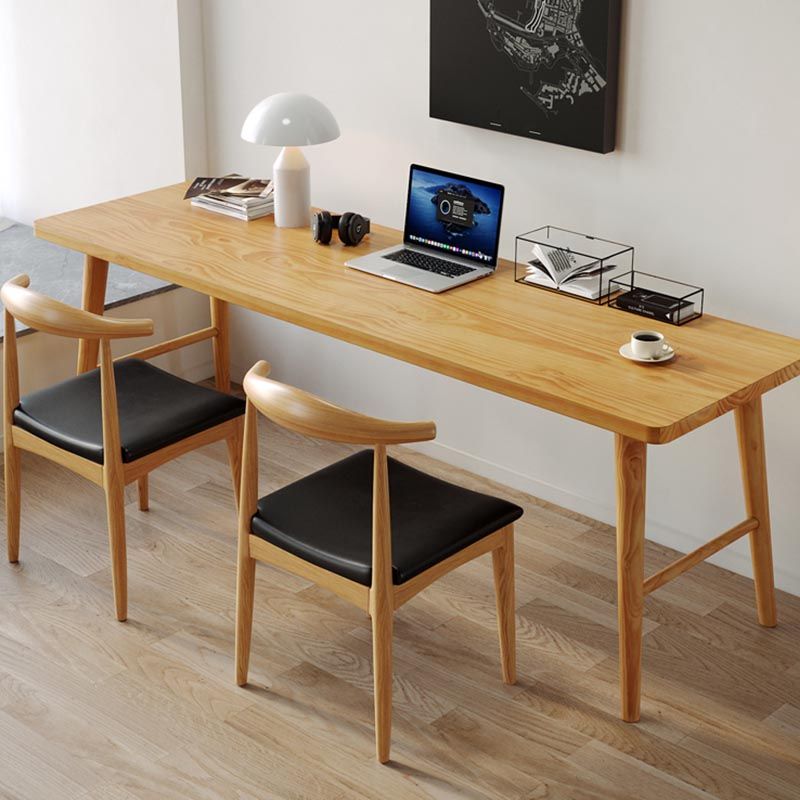 Modern Rectangular Writing Desk Wooden Home Use Office Desk with H-Shape Base Clearhalo 'furn' 'furn_office_desk' 'Furniture' 'Office Desks' 'Office Furniture' 'office_desk' 1200x1200_f259e66a-d2c3-420c-85eb-cd577a2f9e71