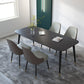 Modern Stone Rectangle Dining Table Home Kitchen Dinner Black Frame Dining Table Clearhalo 'Dining Tables & Seating' 'Dining Tables' 'dining_table' 'furn' 'furn_dining_table' 'Furniture' 'furniture_dining_table' 'Kitchen & Dining Furniture' 'kitchen' 'kitchen_dining_table' 1200x1200_f25a57ee-9706-41b9-bcf6-c861992c614e
