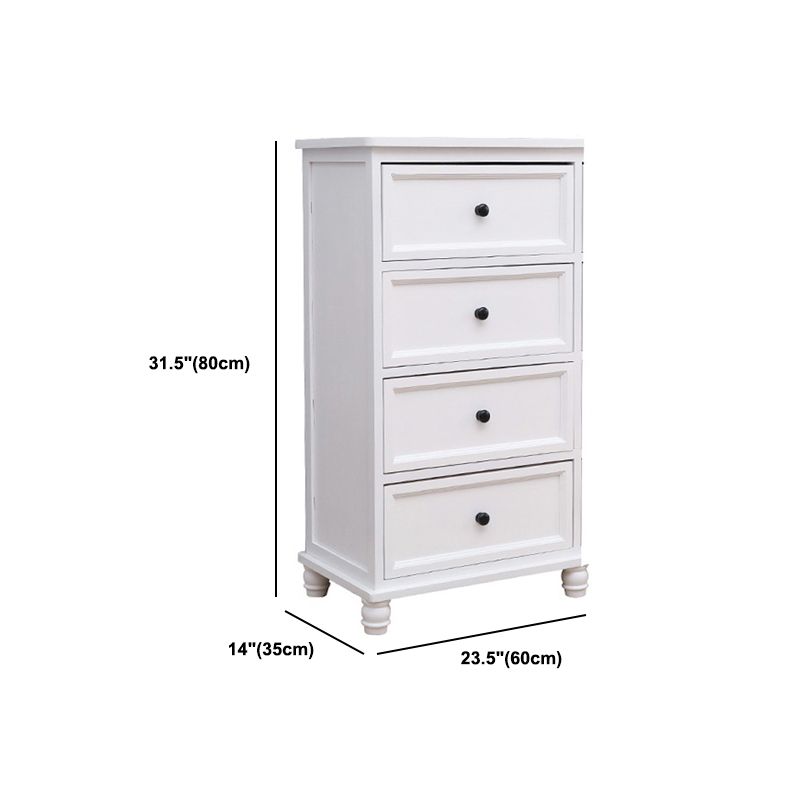 13.77" Wide White Accent Chest with Drawers Rectangle  Wood Chest Contemporary
