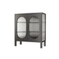 Contemporary Glass Doors China Cabinet Metal Storage Cabinet for Dining Room