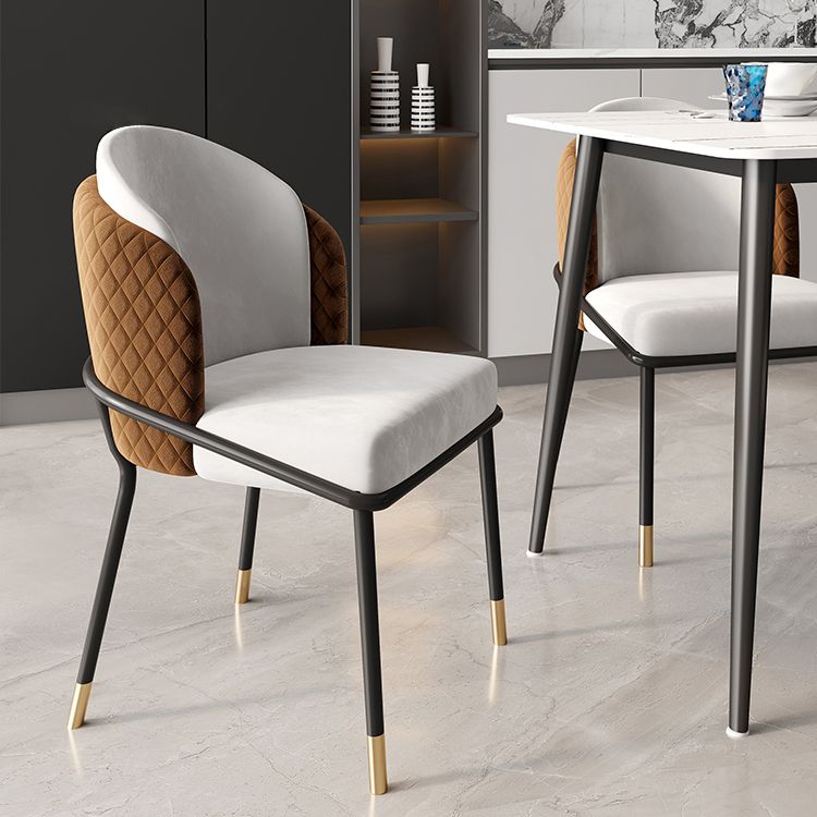 Scandinavian Style Upholstered Side Chairs Solid Back Armless Dining Chairs for Home Clearhalo ' kitchen&dining_furn' 'Dining Chairs' 'Dining Tables & Seating' 'dining_chair' 'furn' 'furn_dining_chair' 'Furniture' 'furniture_dining_chair' 'Kitchen & Dining Furniture' 'kitchen' 1200x1200_f25bf8c5-bdd8-4723-833e-b9fed448757d
