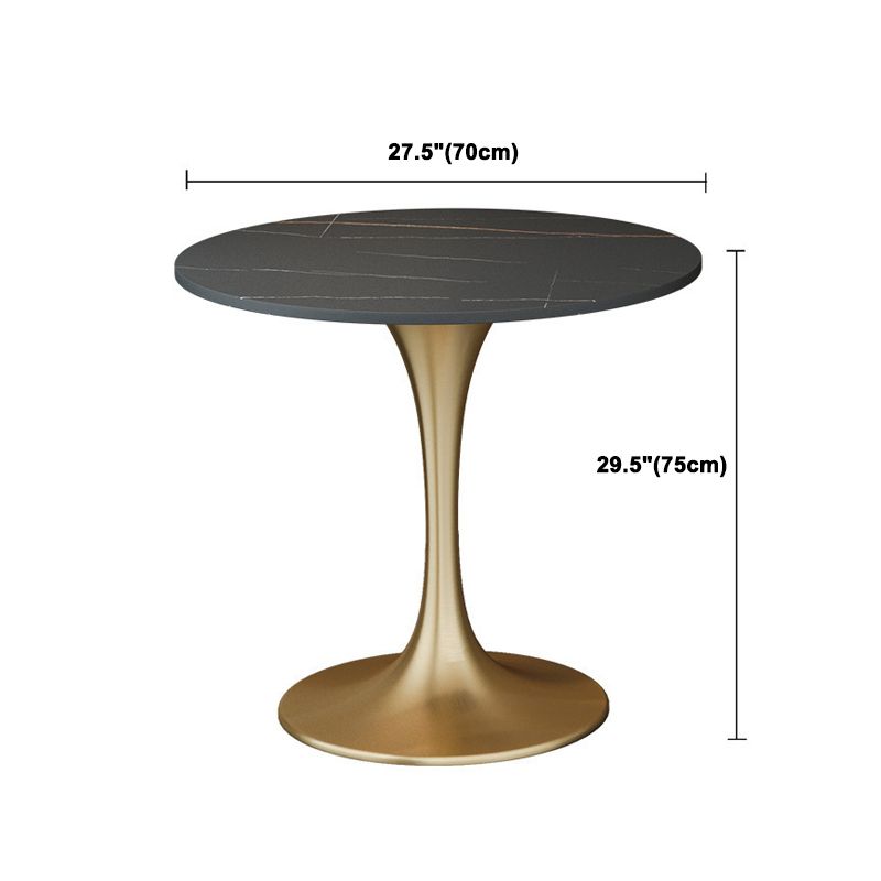 Glam Black Sintered Stone Dining Table Set Round 1/2/3/4/5 Pieces Dining Set Clearhalo 'Dining Room Sets' 'Dining Tables & Seating' 'dining_room_set' 'furn' 'furn_dining_room_set' 'Furniture' 'Kitchen & Dining Furniture' 1200x1200_f25cec1a-155c-4a1f-94bf-9fc0f9e559e4