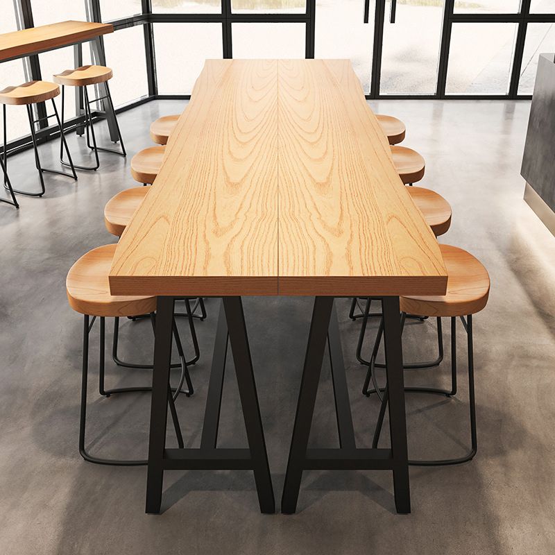 Rectangle Wood Counter Table Rectangle Industrial Style Bar Table for Kitchen Clearhalo 'Bar Furniture' 'Bar Tables' 'bar_tables' 'furn' 'furn_bar_tables' 'Furniture' 'Kitchen & Dining Furniture' 1200x1200_f25d9f72-be8c-42db-b350-915a03e38010