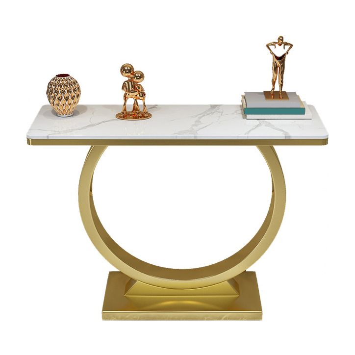 Mesa de consola de piedra moderna mesa de acento de 31.5 pulgadas de altura con estante