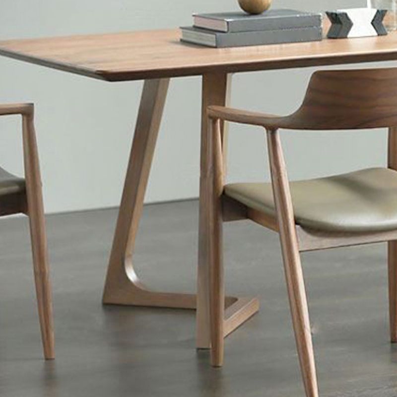 Rectangle Double Pedestal Industrial Dining Table Brown Fixed Table for Home Clearhalo 'Dining Tables & Seating' 'Dining Tables' 'dining_table' 'furn' 'furn_dining_table' 'Furniture' 'furniture_dining_table' 'Kitchen & Dining Furniture' 'kitchen' 'kitchen_dining_table' 1200x1200_f25e5ae1-ceda-429f-9cb4-3193c777d4f0