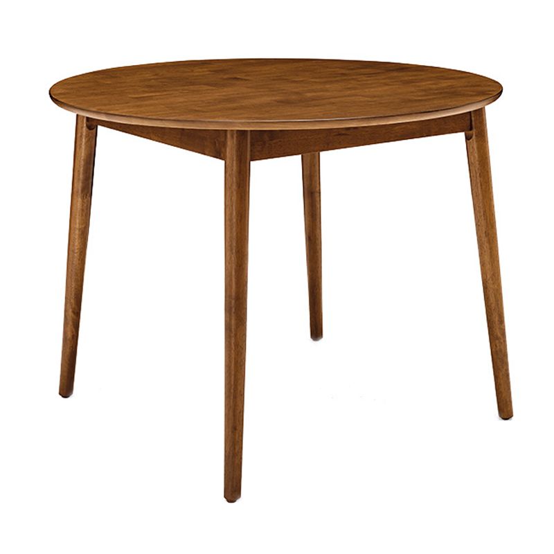 Rubber Wood Round Table for Restaurant Modern Dining Table in Nature/Walnut with 4 Legs Clearhalo ' dining_table' 'Dining Tables & Seating' 'Dining Tables' 'furn' 'furn_dining_table' 'Furniture' 'furniture_dining_table' 'Kitchen & Dining Furniture' 'kitchen&dining_furn' 'kitchen' 'kitchen_dining_table' 1200x1200_f25e782f-6f01-4d83-9d40-8933a1ba1adb