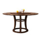 Table ronde moderne en bois massif, avec plateau tournant, pour la maison