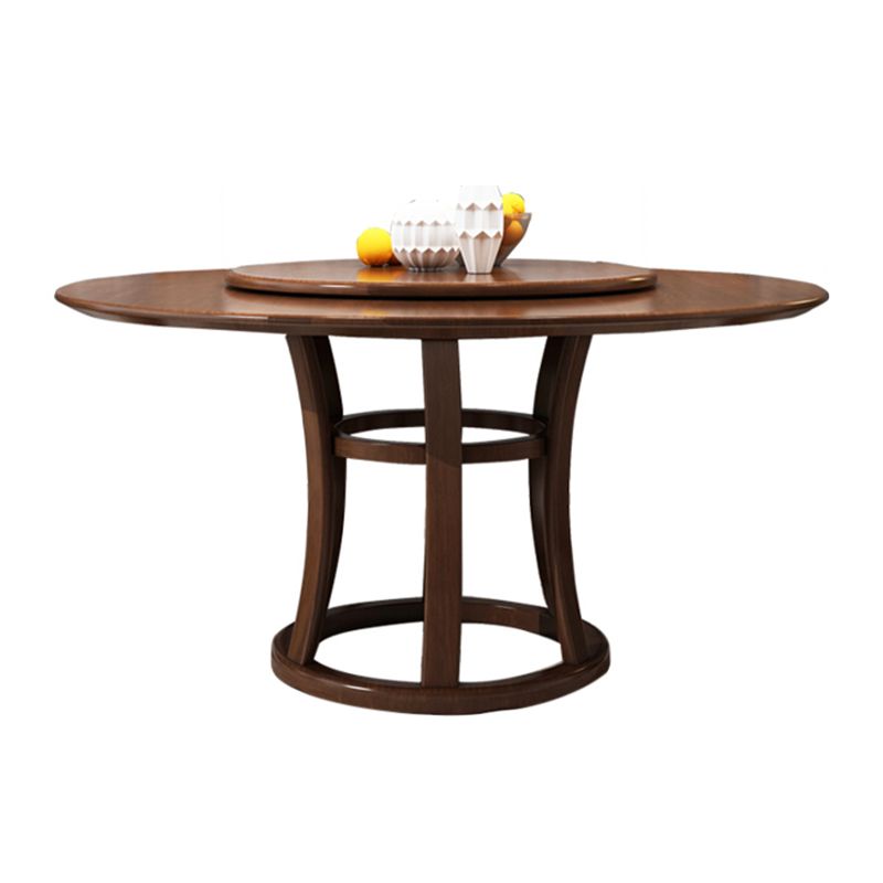 Table ronde moderne en bois massif, avec plateau tournant, pour la maison