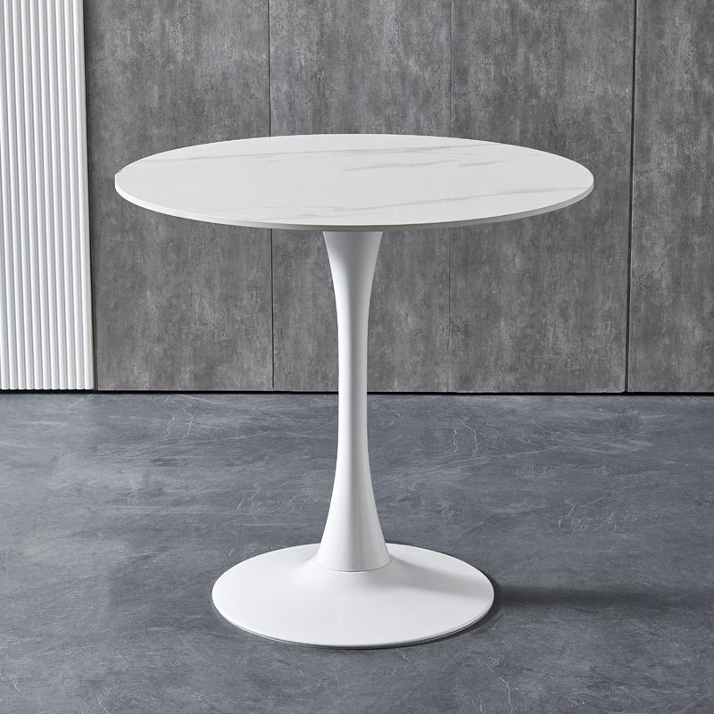 Contemporary Stone Round Top Restaurant Table Metal Base Dining Table Clearhalo 'Dining Tables & Seating' 'Dining Tables' 'dining_table' 'furn' 'furn_dining_table' 'Furniture' 'furniture_dining_table' 'Kitchen & Dining Furniture' 'kitchen' 'kitchen_dining_table' 1200x1200_f25f297a-c590-4e0c-8267-2fbfe7262851