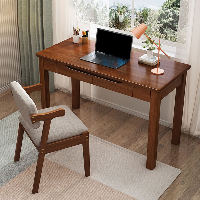 Modern Solid Wood Writing Desk 2-drawer Rectangular Office Desk Clearhalo 'furn' 'furn_office_desk' 'Furniture' 'Office Desks' 'Office Furniture' 'office_desk' 1200x1200_f25f7677-ba0a-4d55-9baf-574955233cb6