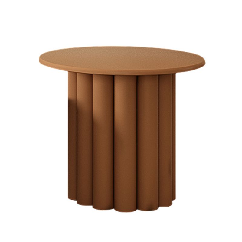 13.7 "/15.7"背の高い4脚茶色/白い丸い木製コーヒーテーブル