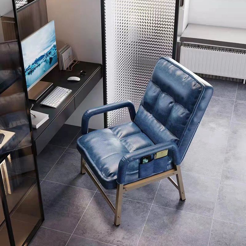 Chaise de bureau en métal chaise de bras contemporain à hauteur de dos réglable