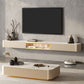Moderner TV-Wandschrank aus Kunstholz und Massivholz mit Glastür