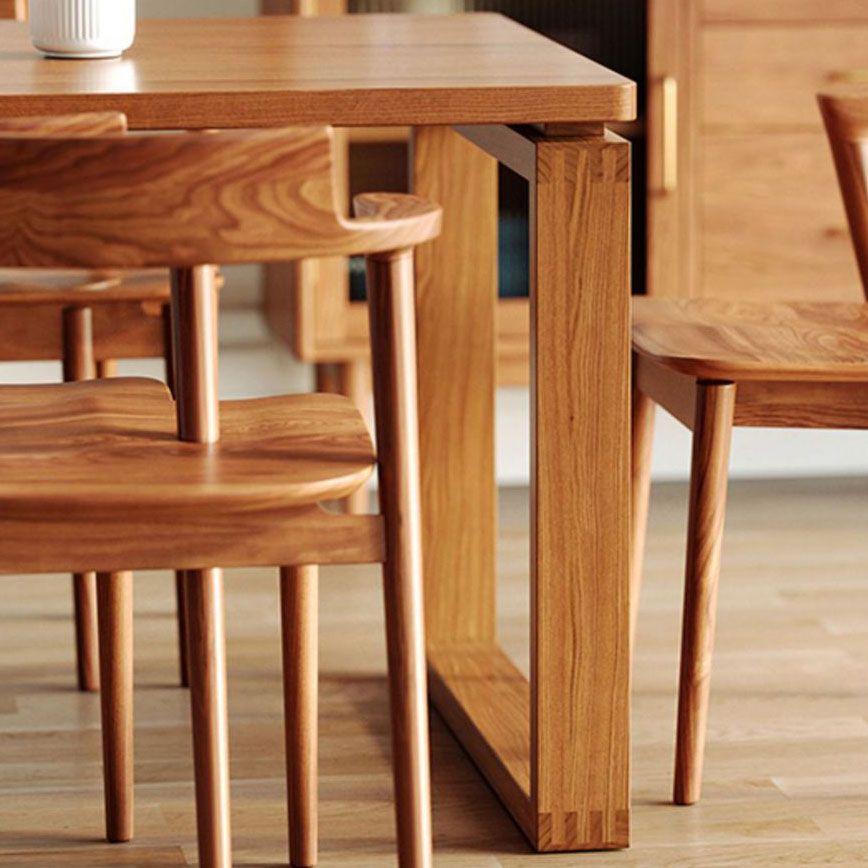 Pine Wood Contemporary Rectangular Table Wood Top Table with Sled Base Clearhalo 'Dining Tables & Seating' 'Dining Tables' 'dining_table' 'furn' 'furn_dining_table' 'Furniture' 'Kitchen & Dining Furniture' 1200x1200_f263d324-c373-495c-aead-81467f544b49