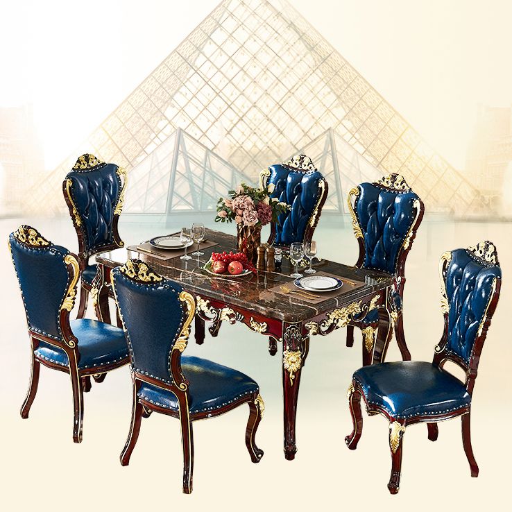 Rectángulo de muebles de mármol 4 patas colección de comedor para comedor