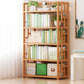 Natural Floor Bookshelf Contemporary Bamboo Shelf Bookcase for Study Room