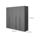 Modern Gray Storage Cabinet with Hinged Doors Faux Wood Cabinet for Bedroom