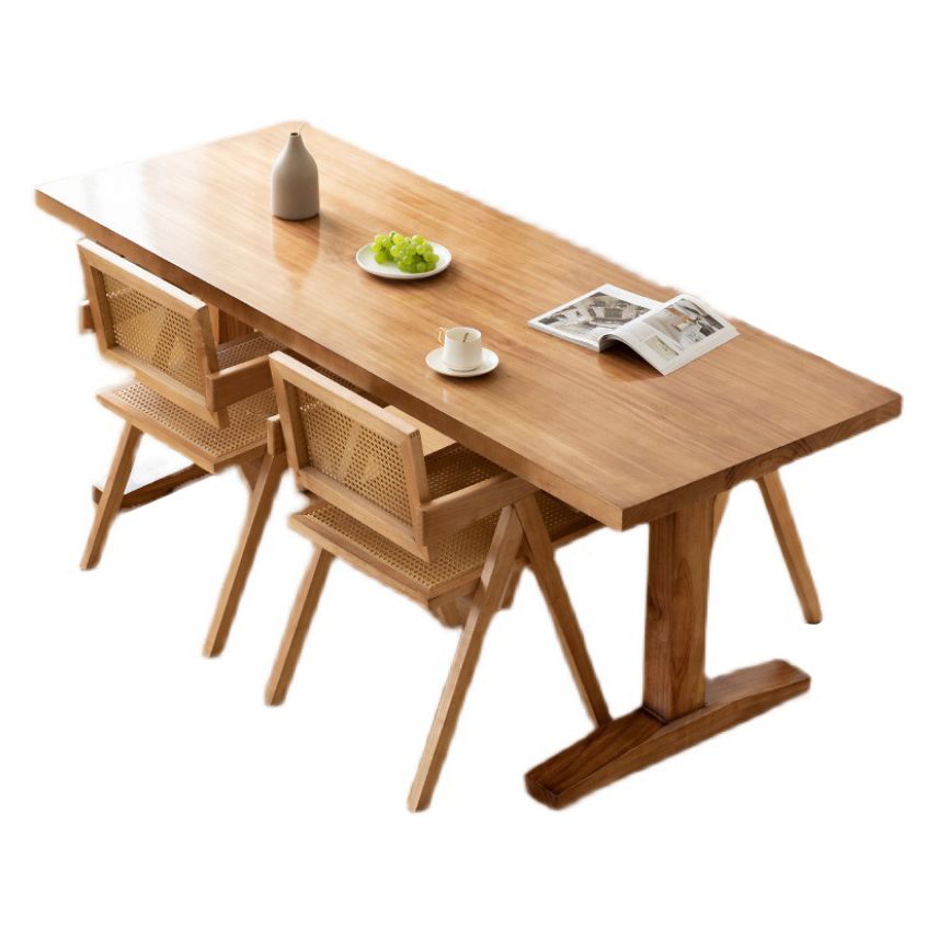 Minimalist Style Solid Wood Dining Set with Traditional Height Table and Double Pedestal Base Clearhalo 'Dining Room Sets' 'Dining Tables & Seating' 'dining_room_set' 'furn' 'furn_dining_room_set' 'Furniture' 'furniture_dining_room_set' 'Kitchen & Dining Furniture' 'kitchen&dining_furn' 'kitchen' 1200x1200_f26ac426-3692-47fd-a4b5-d6821f28bc85