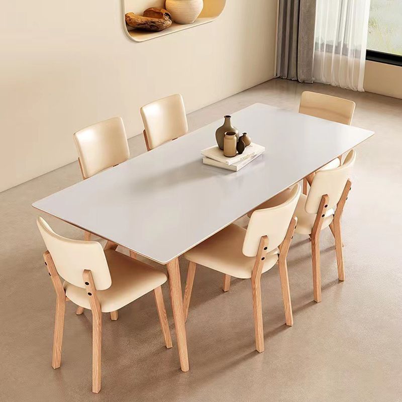 Modern 1/2/5/7 stukken Dining Furniture Stone Rechthoek eetstoelen in het wit ingesteld