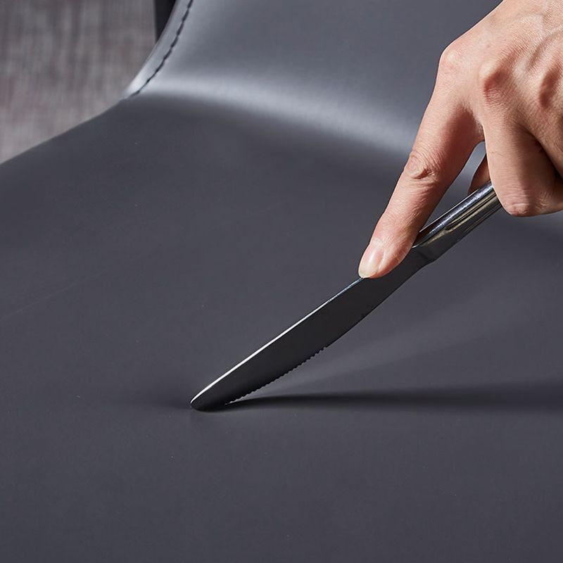 Designer Style Leather Coffee Shop Side Chair Solid Back Dining Chair Clearhalo ' kitchen&dining_furn' 'Dining Chairs' 'Dining Tables & Seating' 'dining_chair' 'furn' 'furn_dining_chair' 'Furniture' 'furniture_dining_chair' 'Kitchen & Dining Furniture' 'kitchen' 1200x1200_f26d4be6-4ead-42b2-b6f1-ebe672c0eaab