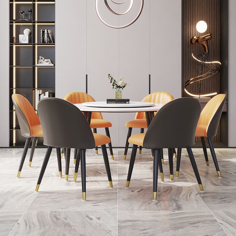 1/4/7 Pcs Metal Modern Dining Room Set with Round Table and Steel Legs Dining Set Clearhalo 'Dining Room Sets' 'Dining Tables & Seating' 'dining_room_set' 'furn' 'furn_dining_room_set' 'Furniture' 'furniture_dining_room_set' 'Kitchen & Dining Furniture' 'kitchen&dining_furn' 'kitchen' 1200x1200_f26db4c3-6a41-4ffd-9dbf-723b8c4af3d5