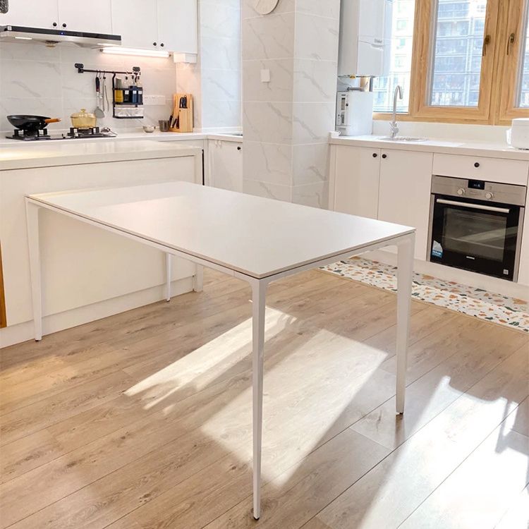 Modern Sintered Stone Top Standard Dining Set White Rectangle Shape Dining Set for Kitchen Clearhalo 'Dining Room Sets' 'Dining Tables & Seating' 'dining_room_set' 'Furniture' 'furniture_dining_room_set' 'Kitchen & Dining Furniture' 'kitchen&dining_furn' 'kitchen' 1200x1200_f26deb03-48a0-432b-9e7a-f761a2aad5eb