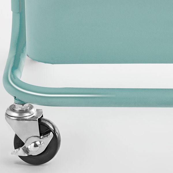 Metal Contemporary Etagere Bookshelf Vertical Open Bookcase with Caster Wheels