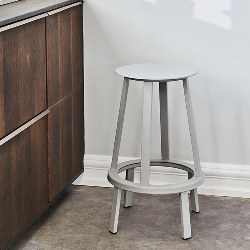 Contemporary Backless Barstool Round Seat Armless Bar Stools with 4 Metal Legs Clearhalo 'Bar Furniture' 'Bar Stools' 'bar_stools' 'furn' 'furn_bar_stools' 'Furniture' 'Kitchen & Dining Furniture' 1200x1200_f270825e-8a92-419b-b58c-c4b0f54687fa
