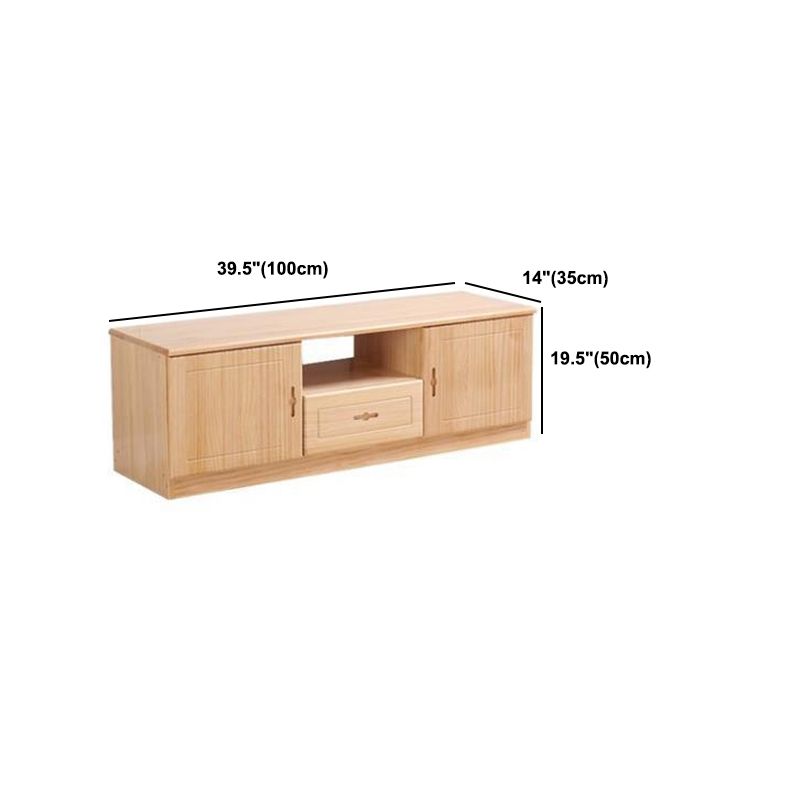 Scandinavian Pine Wood TV Media Stand Natural Wood Media Console with Drawers Clearhalo 'furn' 'furn_tv_stands_entertainment_centers' 'Furniture' 'Living Room Furniture' 'TV Stands & Entertainment Centers' 'TV Stands & Media Storage Furniture' 'tv_stands_entertainment_centers' 1200x1200_f2709625-8a3f-493a-b1f1-4e5c4c97e07c