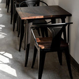 Industrial 1/3/4/5 Pièces Ensemble de restauration Table à manger en bois pour salle à manger