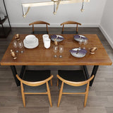 Industrial Pine Wood Dining Table Set 1/2/5/7 Pieces Dinette Set for Home