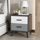 Contemporary Bed Nightstand Engineered Wood Night Table with Drawers