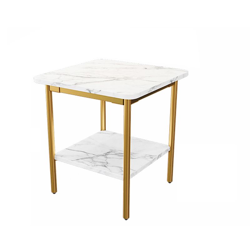 Tavolo da parte superiore in ardesia quadrata contemporanea Metal 4 gambe laterale