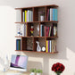 Modern Wall Mounted Shelf Bookcase Horizontal Engineered Wood Bookshelf