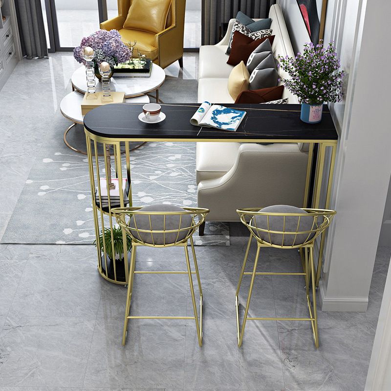 Stone Top Bar Height Table Modern Style Bistro Pub Table with 2 Shelves Clearhalo 'Bar Furniture' 'Bar Tables' 'bar_tables' 'furn' 'furn_bar_tables' 'Furniture' 'Kitchen & Dining Furniture' 1200x1200_f2749ff4-57d8-4c97-a4a8-40f138384bd8