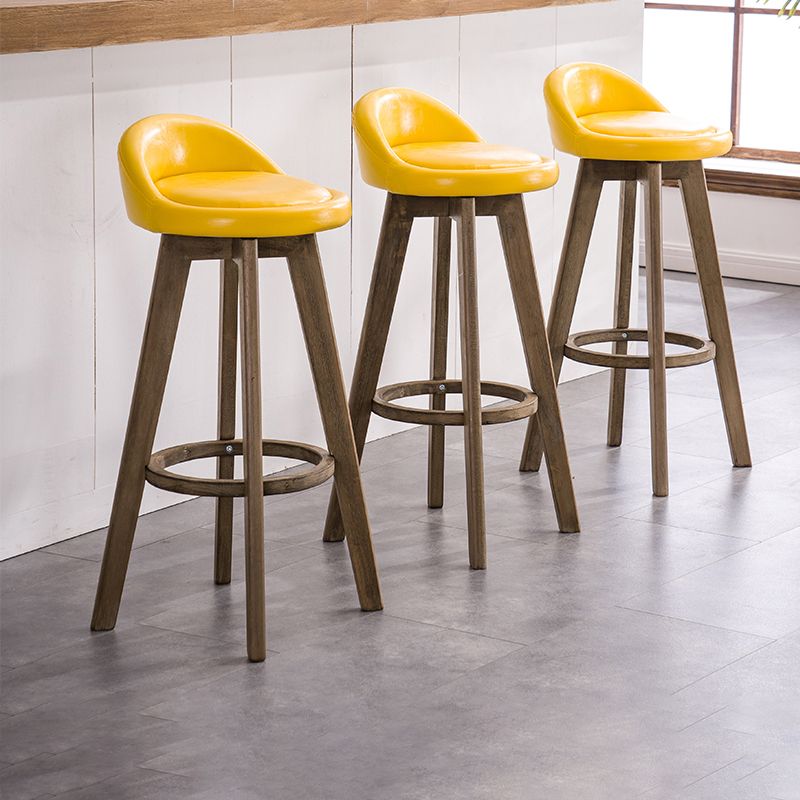 Contemporary Solid Wood Barstools Indoor Bar Stool with Footrest and Low Back Clearhalo 'Bar Furniture' 'Bar Stools' 'bar_stools' 'furn' 'furn_bar_stools' 'furniture_bar_stools' 'Kitchen & Dining Furniture' 'kitchen&dining_furn' 'kitchen' 'kitchen_furn' Furniture' 1200x1200_f275399a-f3da-40b7-aa3a-27fc61917c0d