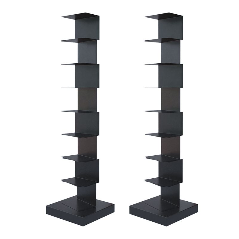 Black Contemporary Corner Bookshelf Closed Back Vertical Steel Shelf Clearhalo 'Bookcases' 'furn' 'furn_bookcases' 'Furniture' 'furniture_bookcases' 'kitchen' 'kitchen_bookcases' 'Living Room Furniture' 'Office Furniture' 1200x1200_f27540c9-71b9-422e-a136-7daa84a0bedf